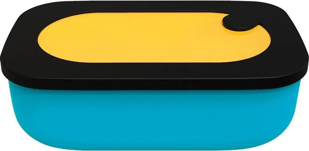 Lunch Box Giallo e Blu con Divisorio Interno - Schiscetta Ermetica