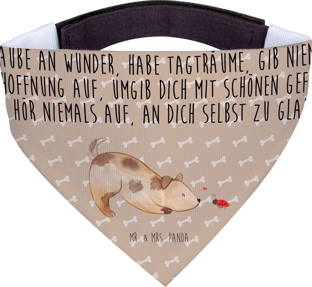 Mr. & Mrs. Panda Hundehalstuch Hund Marienkäfer - Hundeglück - Geschenk, Positiv, Zuversichtlich, Wunder, Hunde Halstuch, Tuch, Sprüche, Für