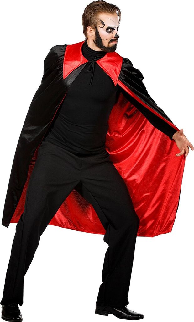 Vampir Umhang Halloween Kostüm Herren schwarz rot