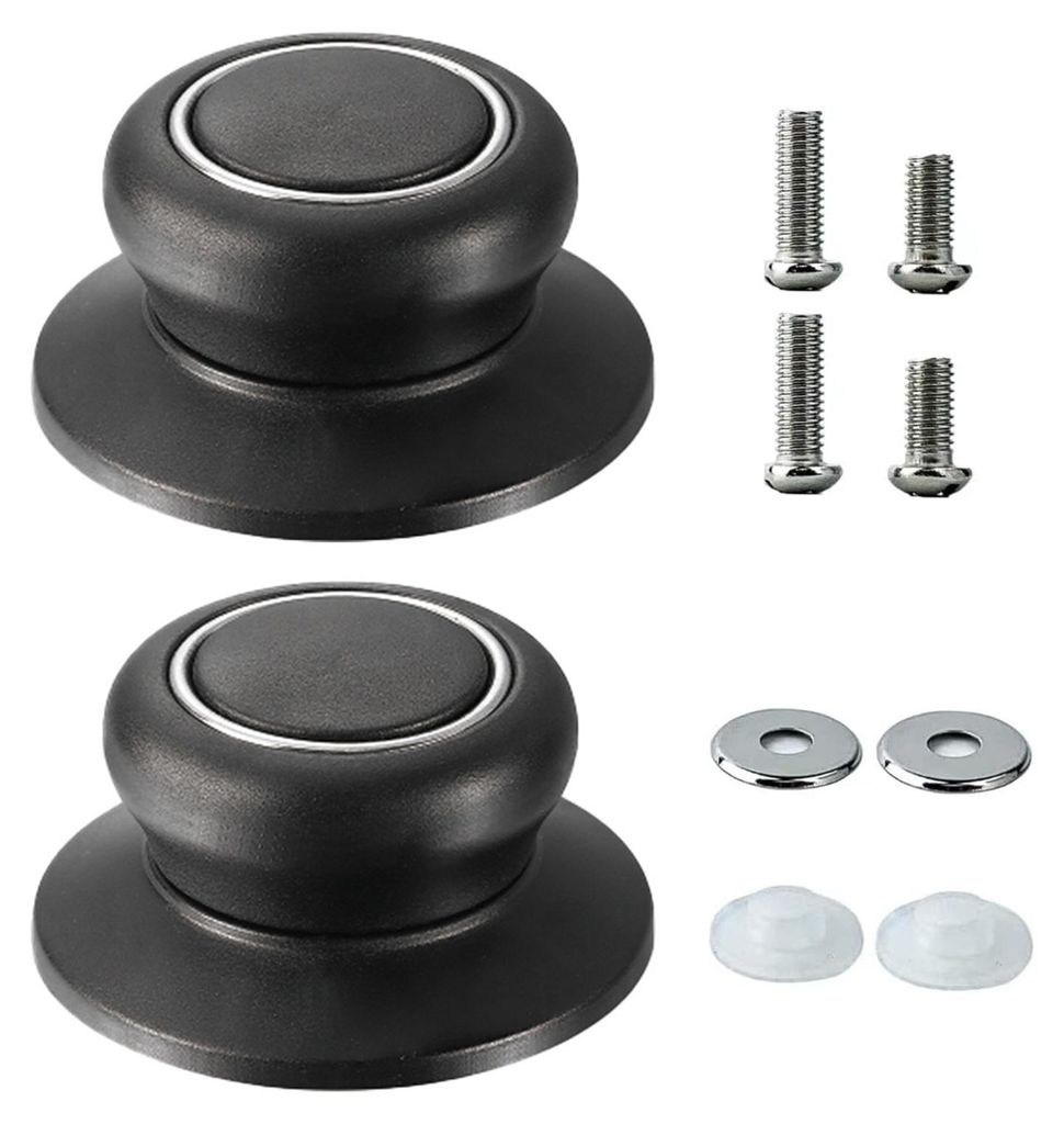 2-teiliges Topfdeckelknopf-Set, universeller Ersatzknopf für Topfdeckel aus Glas, hitzebeständig, rutschfester Griff, einfache Installation, Küc...