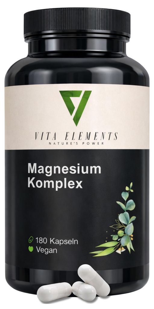Vita Elements Magnesium Complex 180 Capsules Bisglycinaat Productafbeelding 