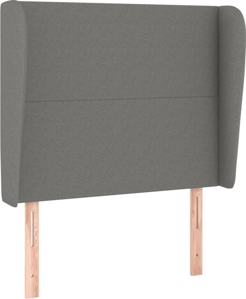 vidaXL Kopfteil mit Ohren Dunkelgrau 103x23x118/128 cm Stoff