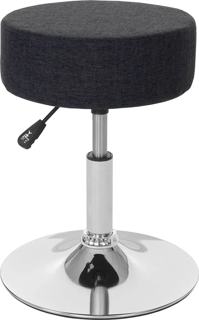 Sgabello Make-up Professionale HWC-C22 Grigio - Altezza Regolabile