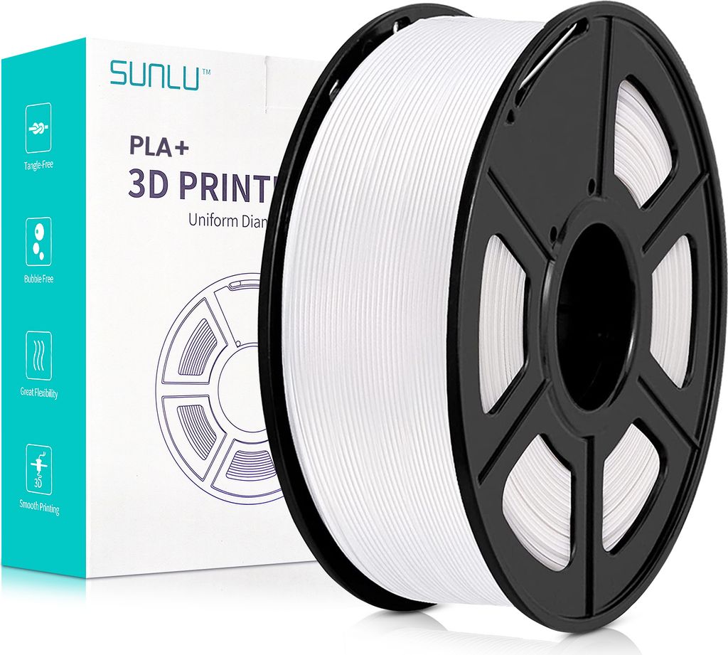 Sunlu PLA+ Filament White 1.75mm 1kg Produktbild 