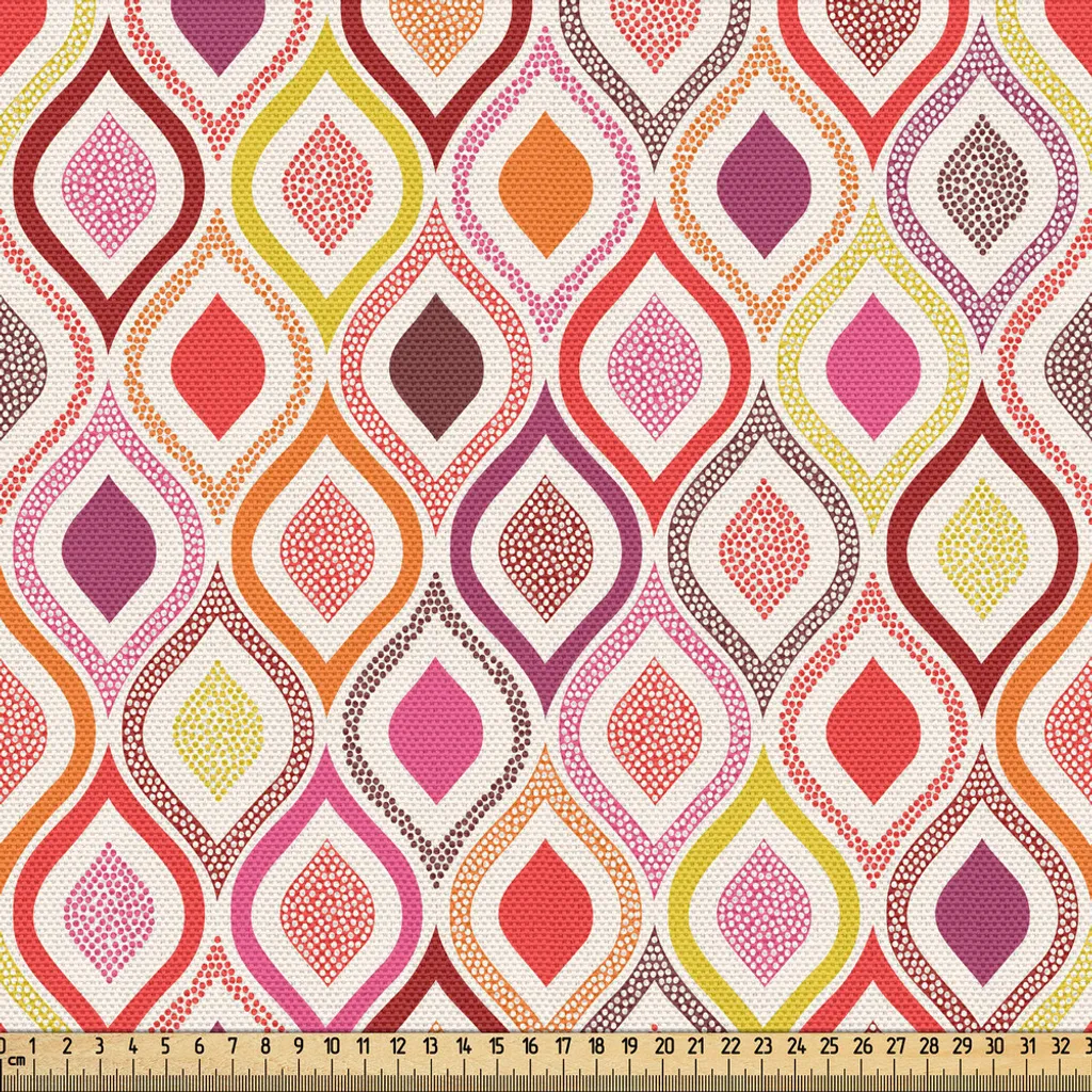 Tissu Imprimé sans Couture 3m Motif Gribouillis Points Déchirés de 148cm