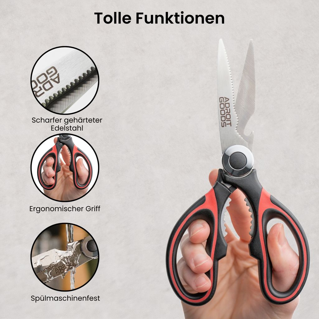 Ultra-scharfe Küchenschere Mit Magnet-Halter – Edelstahl, Vielseitig – Perfekt Für Fleisch, Pizza & Mehr