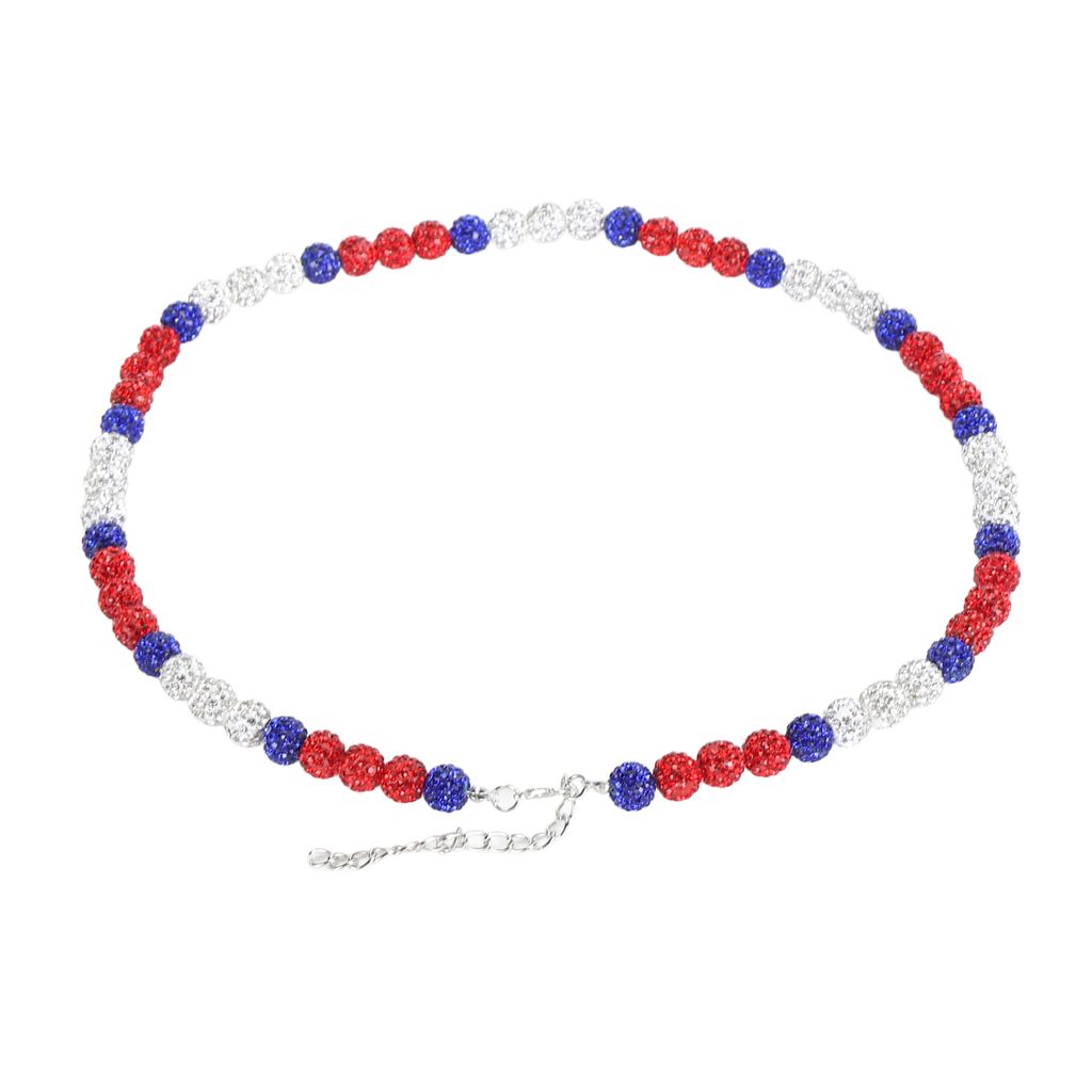 Baseball Halskette,Perlenkette,Hip Hop Halskette,Strass Perlenkette,Bunte Perlenkette,Unisex Perlenkette