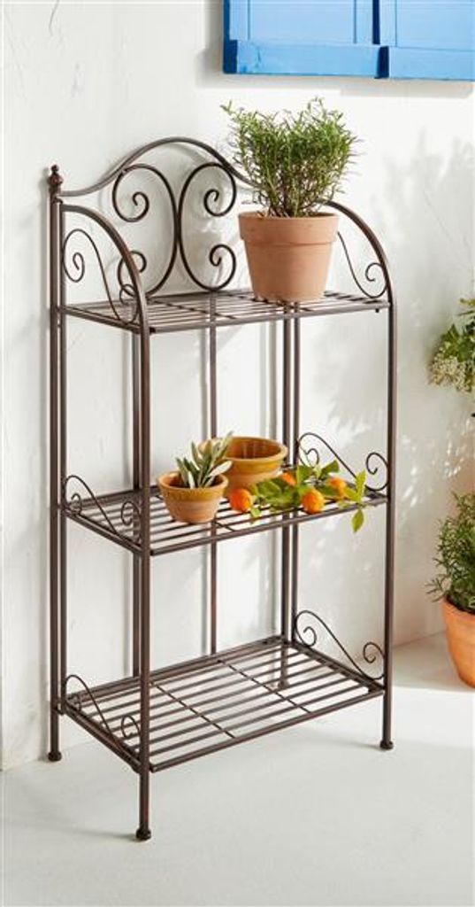 Metallregal "Arabeske" mit Ranken, Antik braun, Standregal, Produktbild 