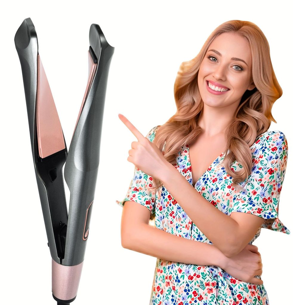 UKLISS 2-in-1-Haarglätter und Lockenstyler mit PTC-Heizung, Produktbild 
