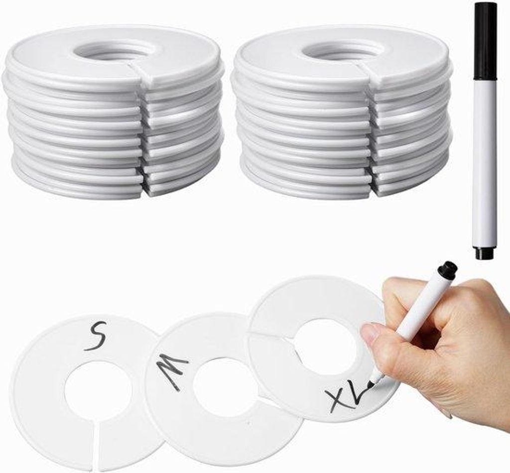40 Haken, 9cm Stange, Kleiderhänger, Schrankorganisator