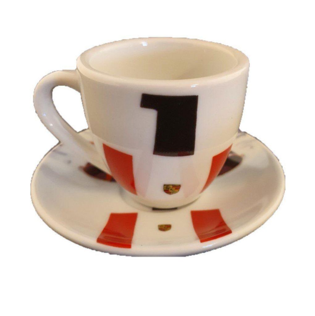 Porsche Espressotasse 909 Bergspyder No. 7937, Espressotasse mit Unterteller Limited Edition, aus hochwertigem Porzellan, Sammeltasse, Tasse, Espresso