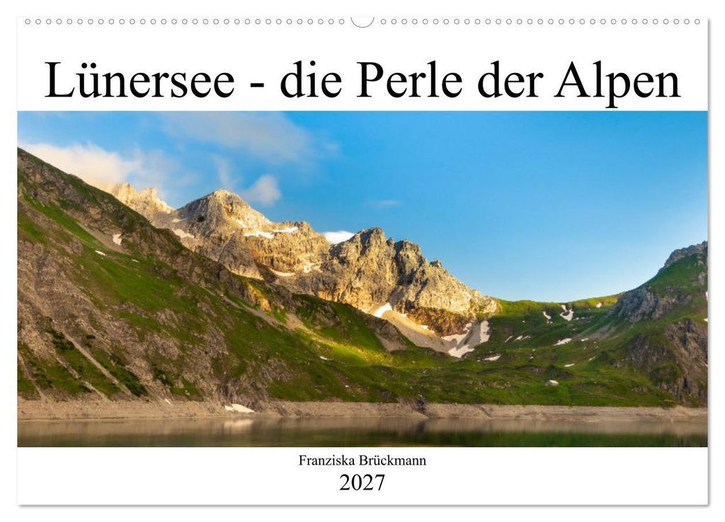 Lünersee - die blaue Perle der Alpen (Wandkalender 2027 DIN A2 quer), CALVENDO Monatskalender