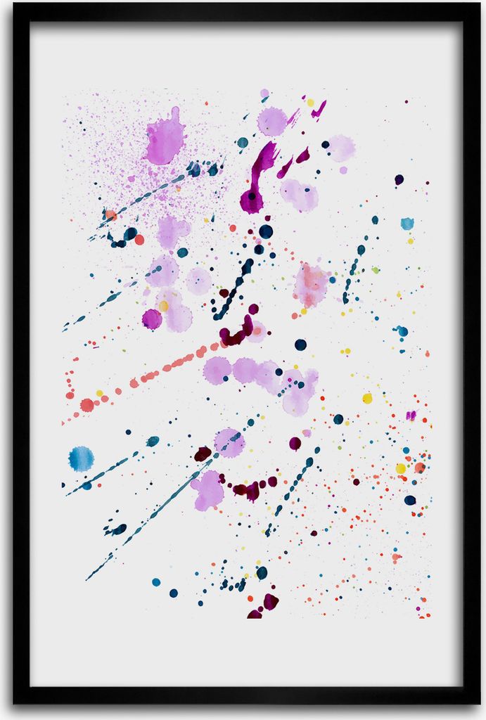 Bild - Bilderrahmen - 40 cm x 60 cm - MDF - Rahmen - Wandkunst - Bunte Flecken
