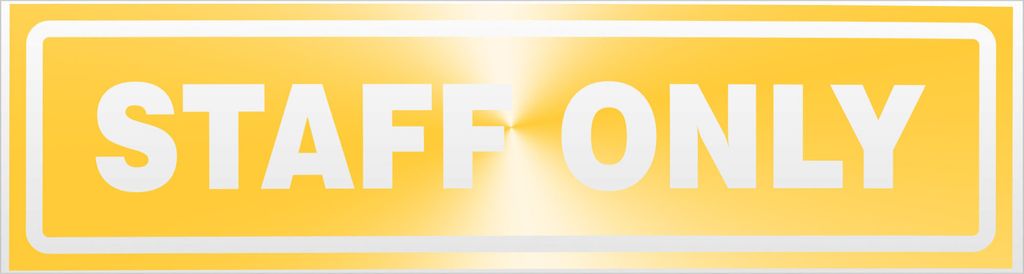 Kiwistar Staff only invertiert Magnetschild Schild magnetisch - 20cm Gelb - reflektierend - Magnetfolie für Auto PKW Kfz