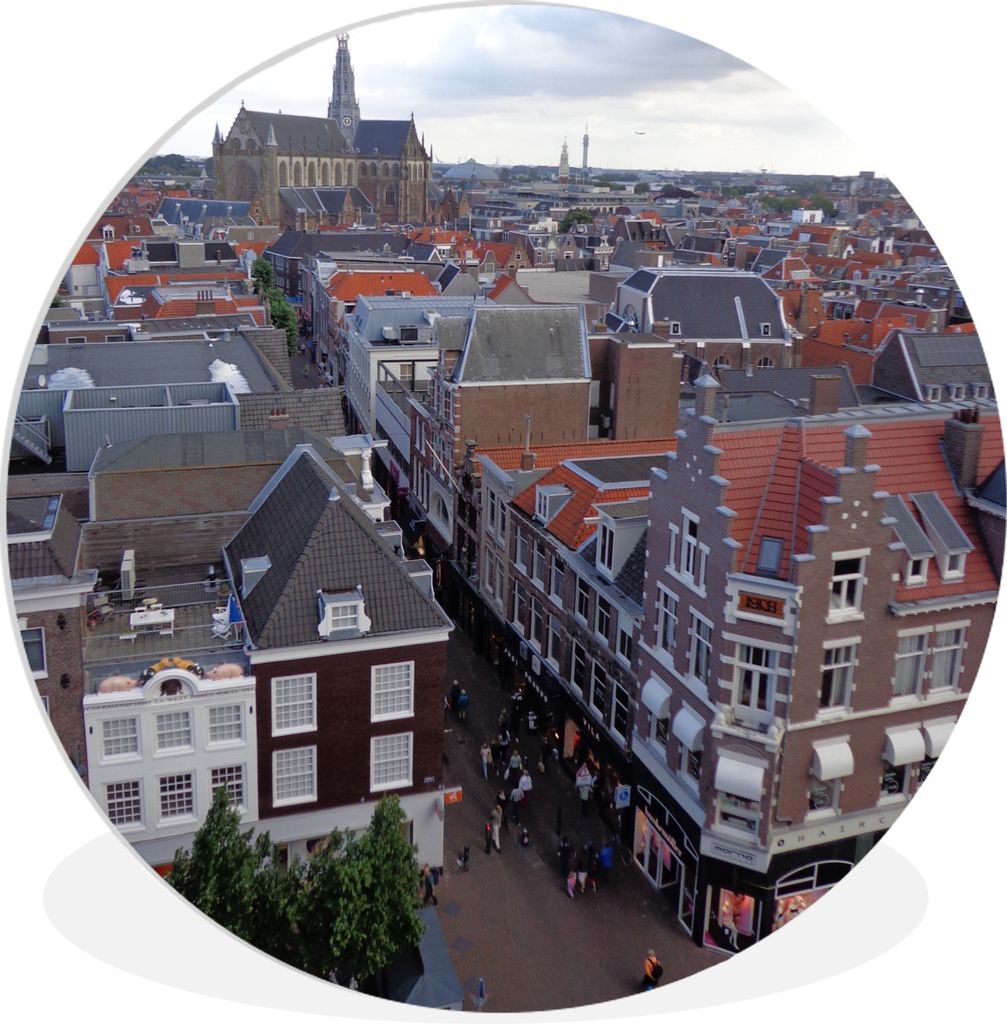 MuchoWow Rundes Wandbild - Runde Bilder Haarlem - Niederlande - Himmel Ø 90 cm Kreis Wanddekoration Kunststoff - Wandkreis - Wandschmuck - Wand-...