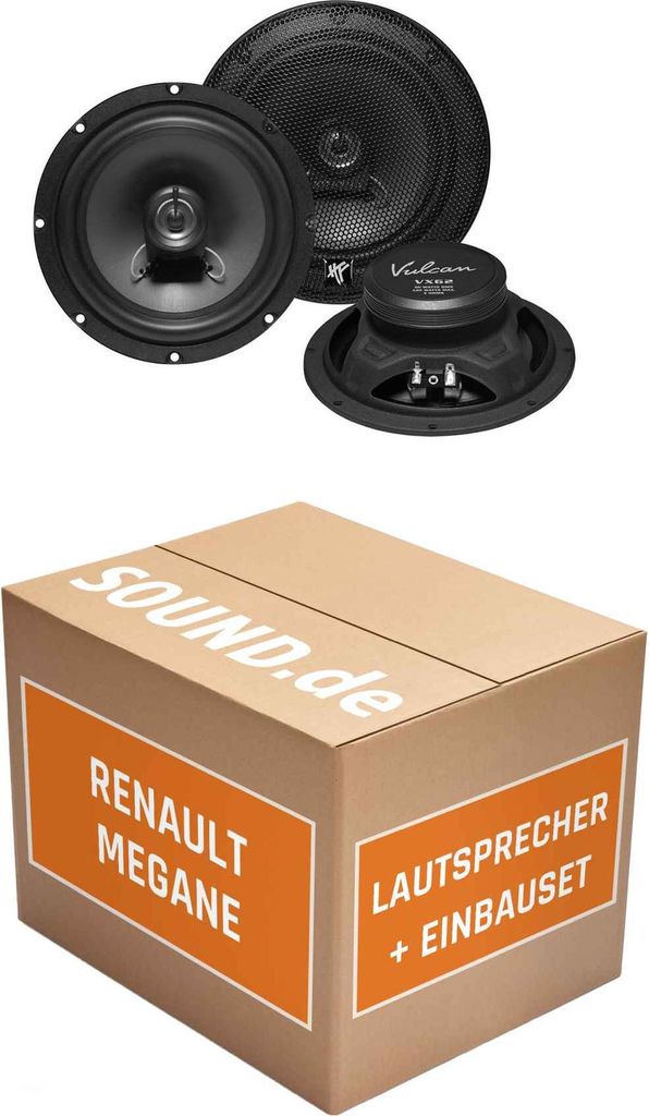 Lautsprecher Boxen Einbaupaket Heck Hifonics VX62 passend für Renault Mégane | 2x Tief-Mitteltöner mit integriertem Hochtöner 180W MAX