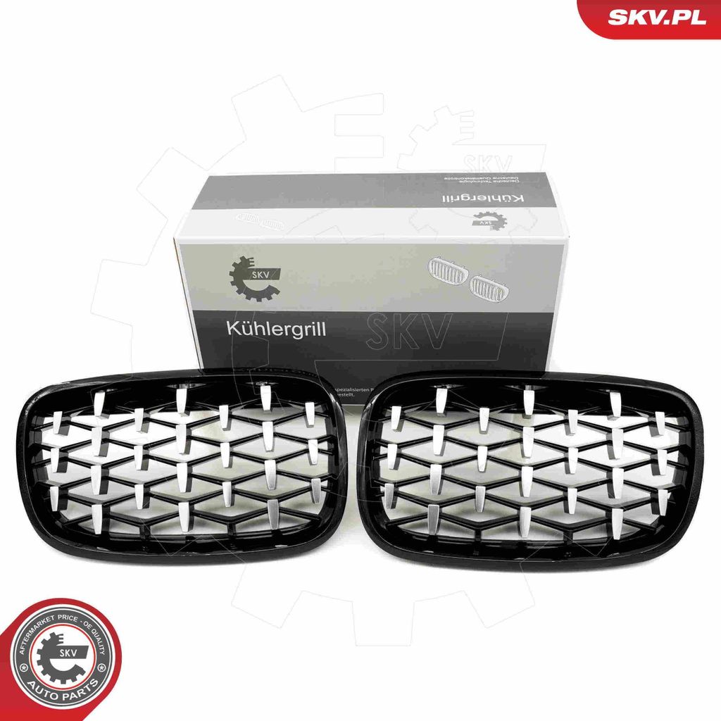 ESEN SKV 66SKV292 Kühlergrill Frontgrill für BMW X5 (E70) Glänzend Schwarz Silber