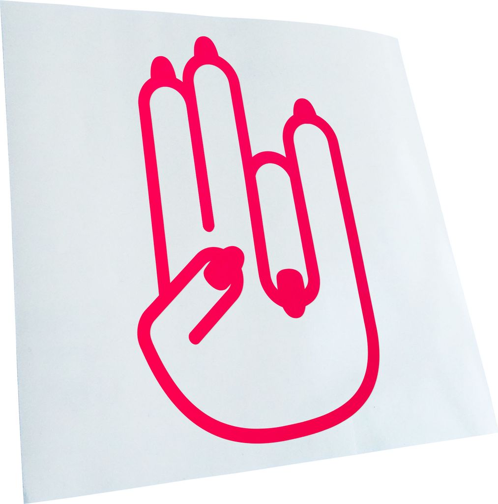 Kiwistar - Autoaufkleber - neonpink - 30 x 17 cm - The Shocker Hand - Heckscheibenaufkleber - Aufkleber für Auto Kfz Fahrrad, LKW, Truck Mofa
