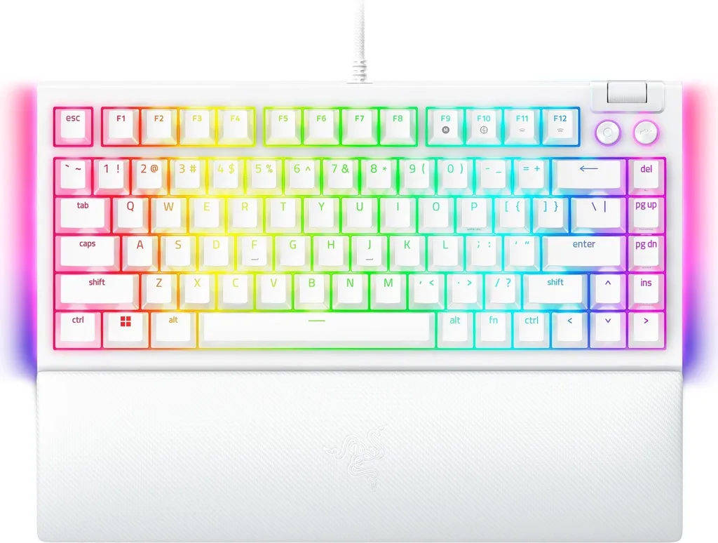 Razer BlackWidow V4 75% Clavier Gaming Mécanique Blanc Filaire US