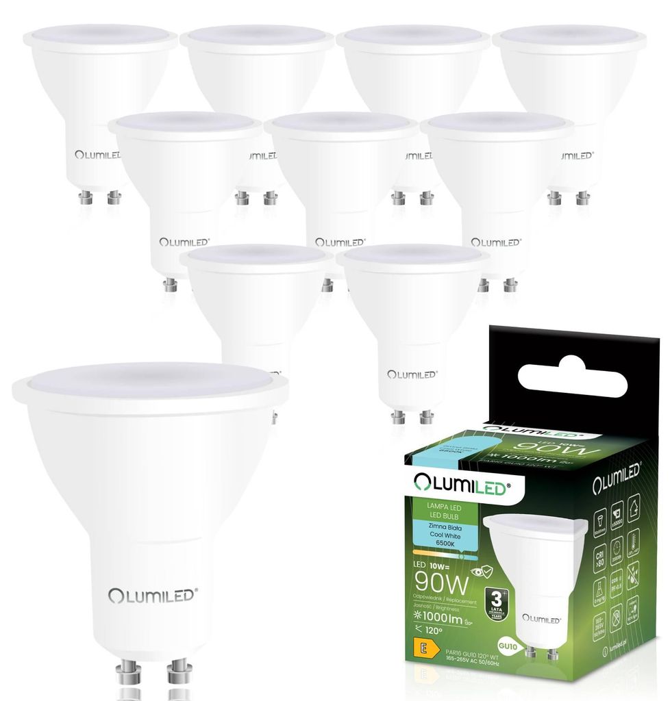 LUMILED GU10 LED Lampe 10W ersetzt 90W 1000lm 6500K Produktbild 