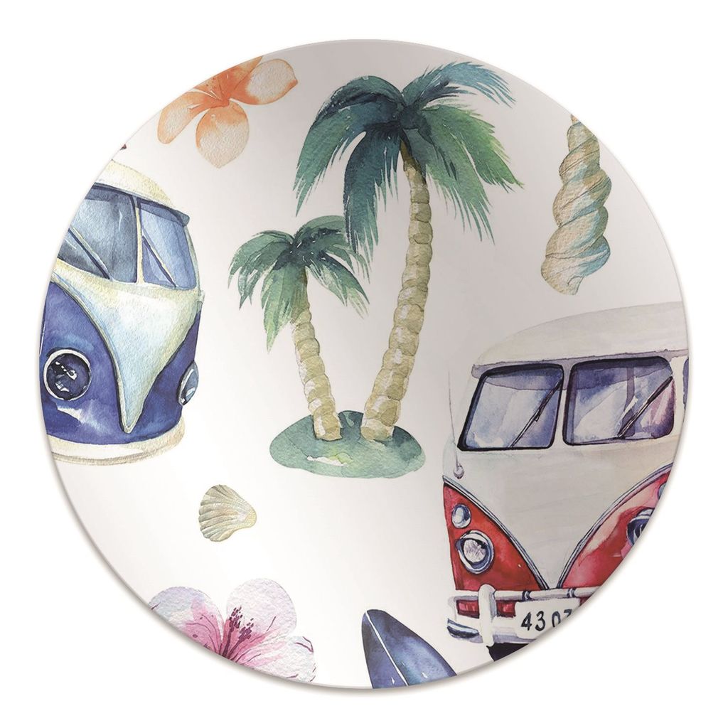 Rundmatte - Stuhlunterlage Bürostuhlunterlage - Rund Ø 100 cm - Bodenmatte - Fußmatte - Surfer Beach.