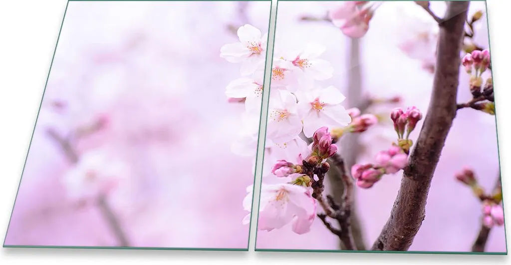 Coprifornelli Economici in Vetro 2 Pezzi 40x52 Fiori Rosa Offerta