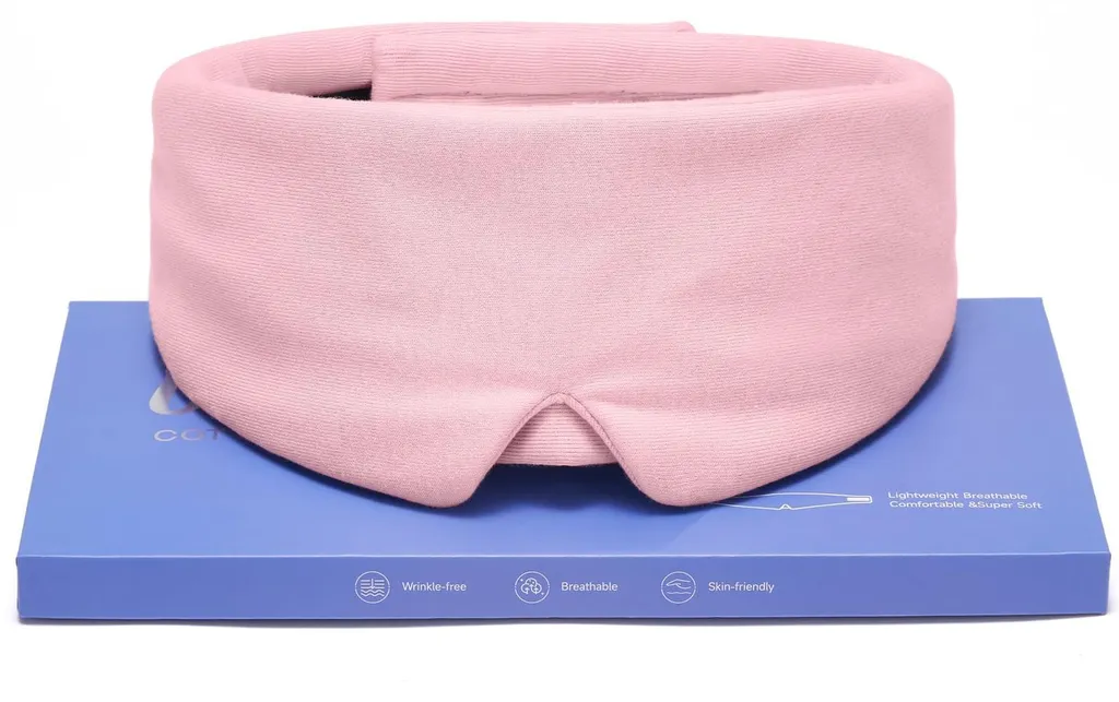 Masque de sommeil voyage et sieste en coton rose doux taille unique