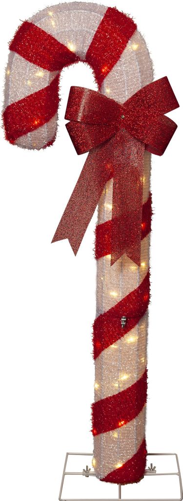 Star Trading 475-24 LED-Dekoration "Candycane", Zuckerstange 50 ww LED, weiß/rot, ca. 45x120 cm, 5m Zuleitung, Trafo, outdoor, Vierfarb-Karton