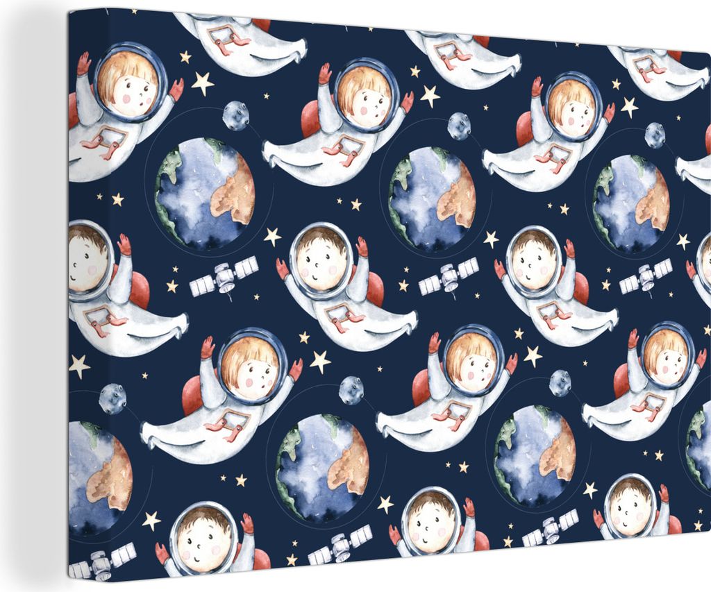 OneMillionCanvasses - Leinwandbilder - 150x100 cm, Muster - Kinder - Planeten - Jungen - Kinder - Mädchen - Kinder, Wandbilder Kunstdruck Wandde...