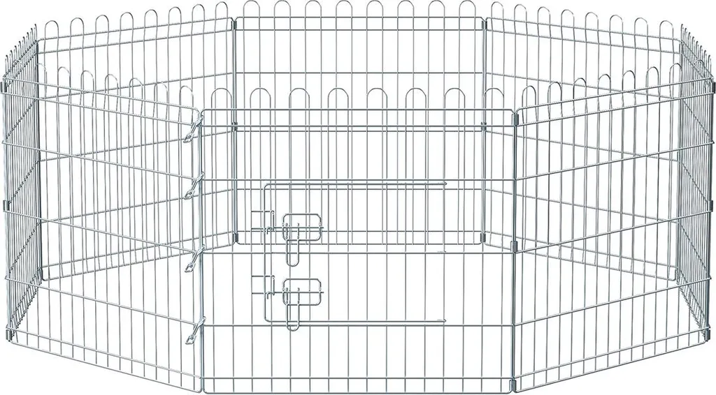 Piste pour chiots en métal modulable - Enclos robuste de 8 panneaux