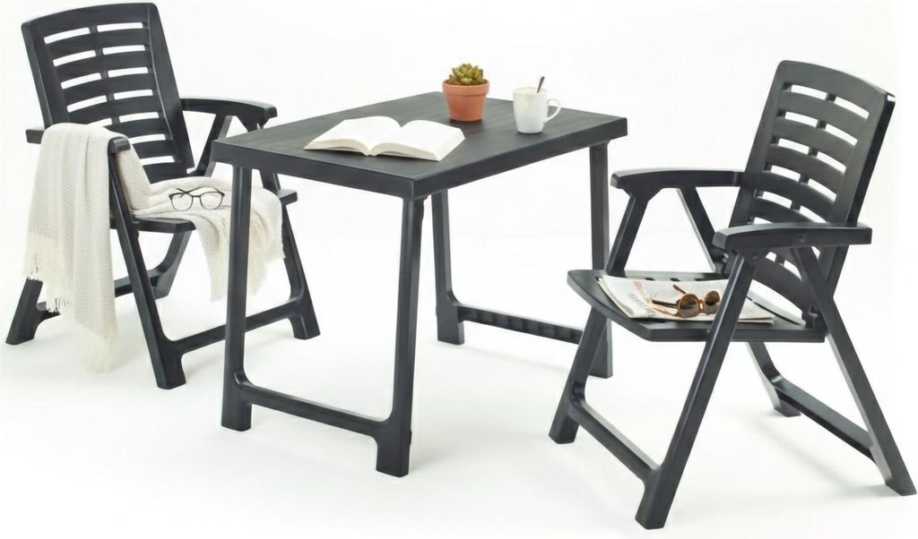 Lithia - Gartenlounge-Set, Anthrazit, 2-Sitzer Italy