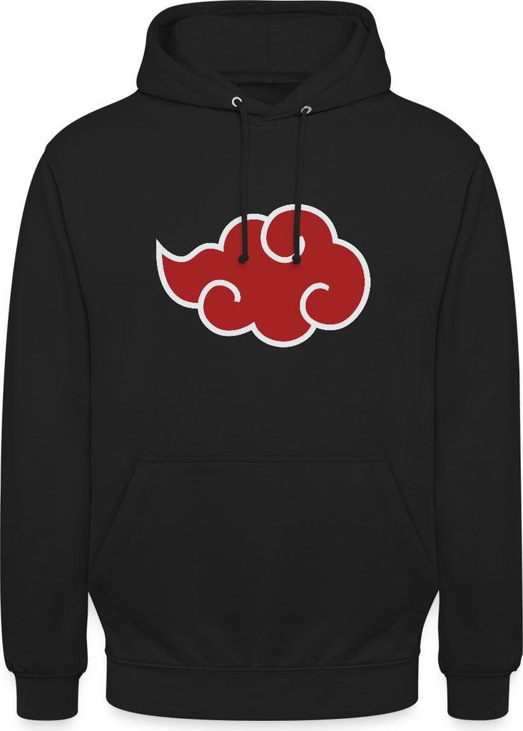 Spreadshirt Naruto Shippuden Akatsuki-Wolke Uni Hoodie, XXL, Schwarz