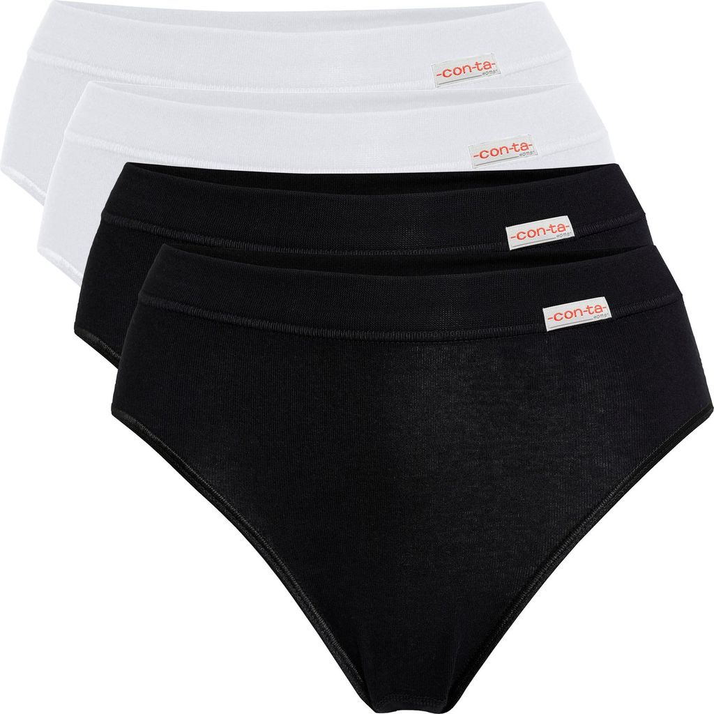 Con-ta Damen-Slip 4er-Pack weiß/schwarz 42