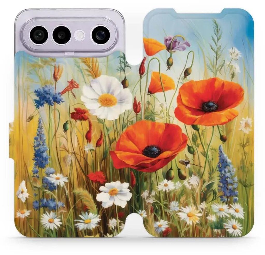 Handyhülle mit klappe für Vivo X300 FE, Mobiwear Book, Wiesenblumen