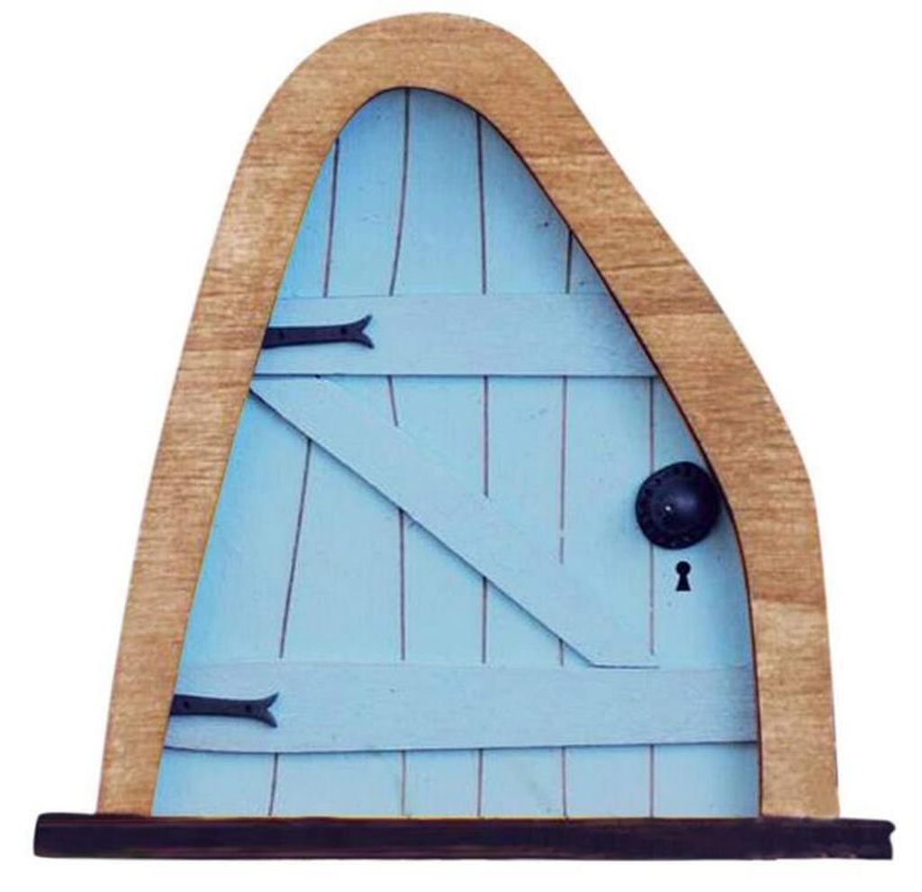 Garden Fairy Door Miniature Fairy Tree Ornament Home Door Window Sculpture Decoration Tree Garden Art Yard Sculpture 1 Stück (Blau)