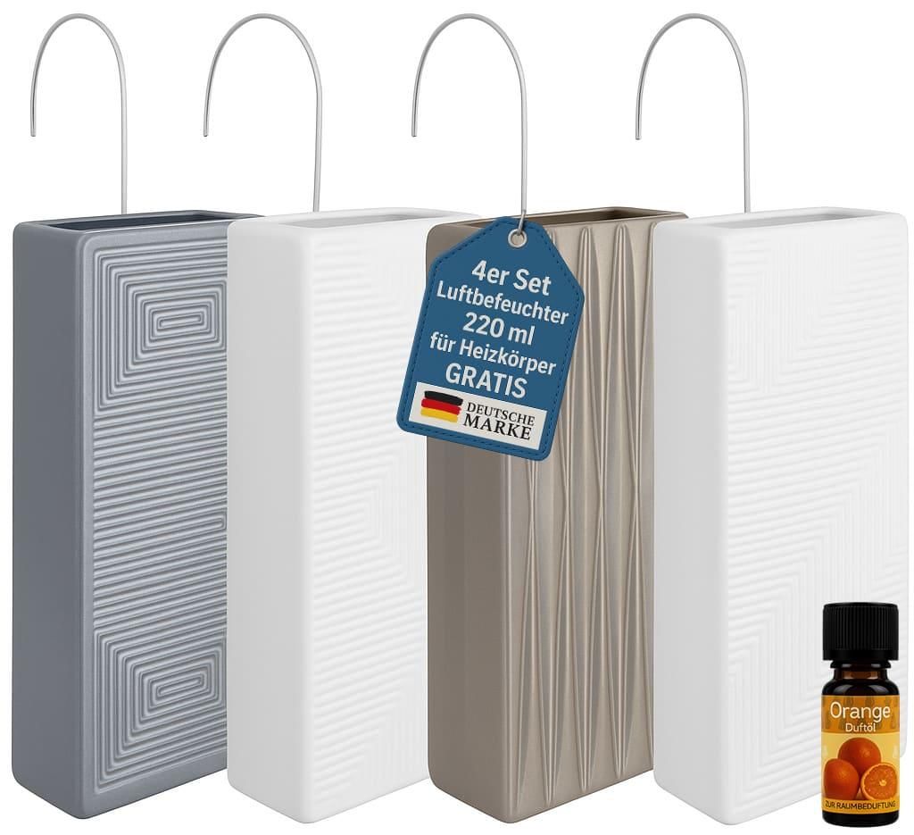 4 Luftbefeuchter Heizung + Gratis Duftöl Raumbefeuchter Heizkörper Verdunster