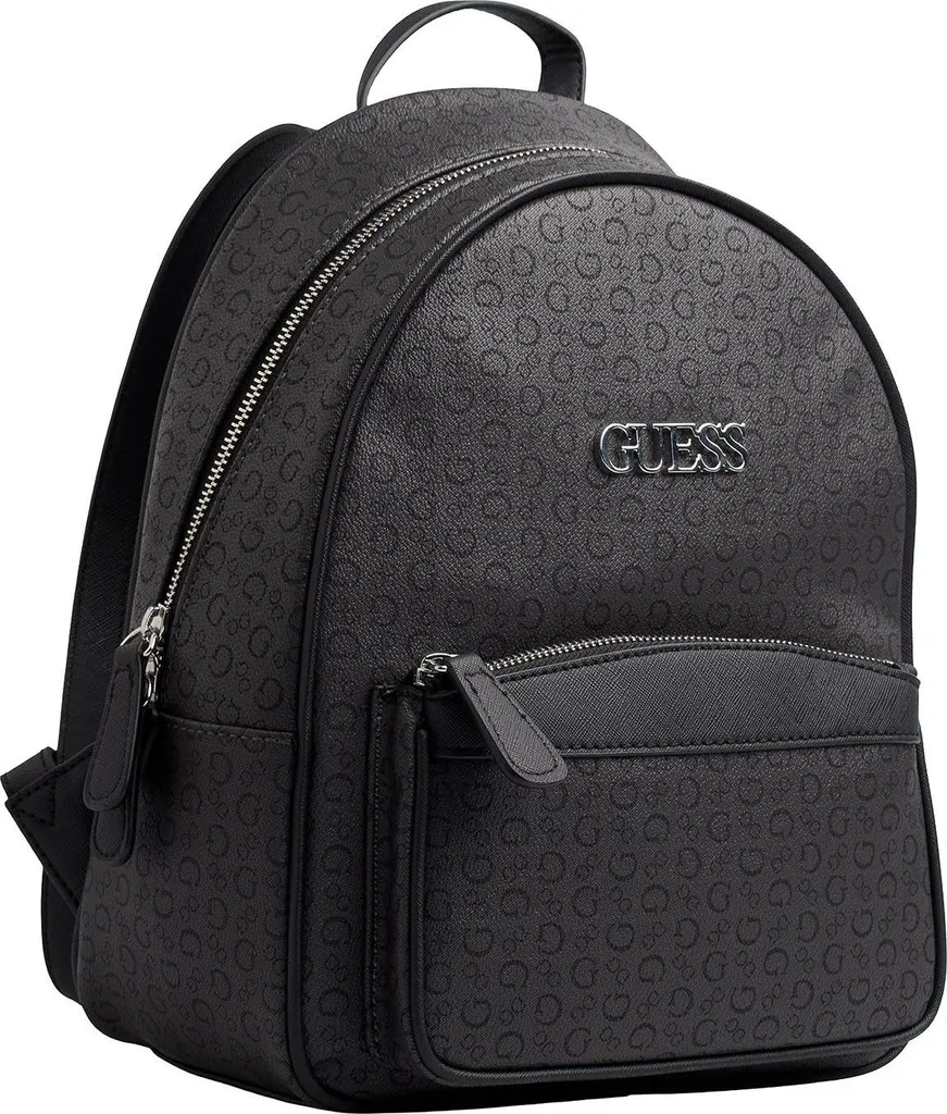 Guess Woodson HFSV92-82300 Sac à dos Femme Noir avec Logo Signature Chic