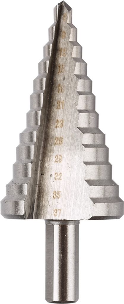 GRAPHITE Spiralnut Stufenbohrer HSS 6-37mm - Kegelbohrer, Schälbohrer ideal für Blech, Kunststoff und Holz - Schneiden Mehrlochbohrer, Stufenbohr...