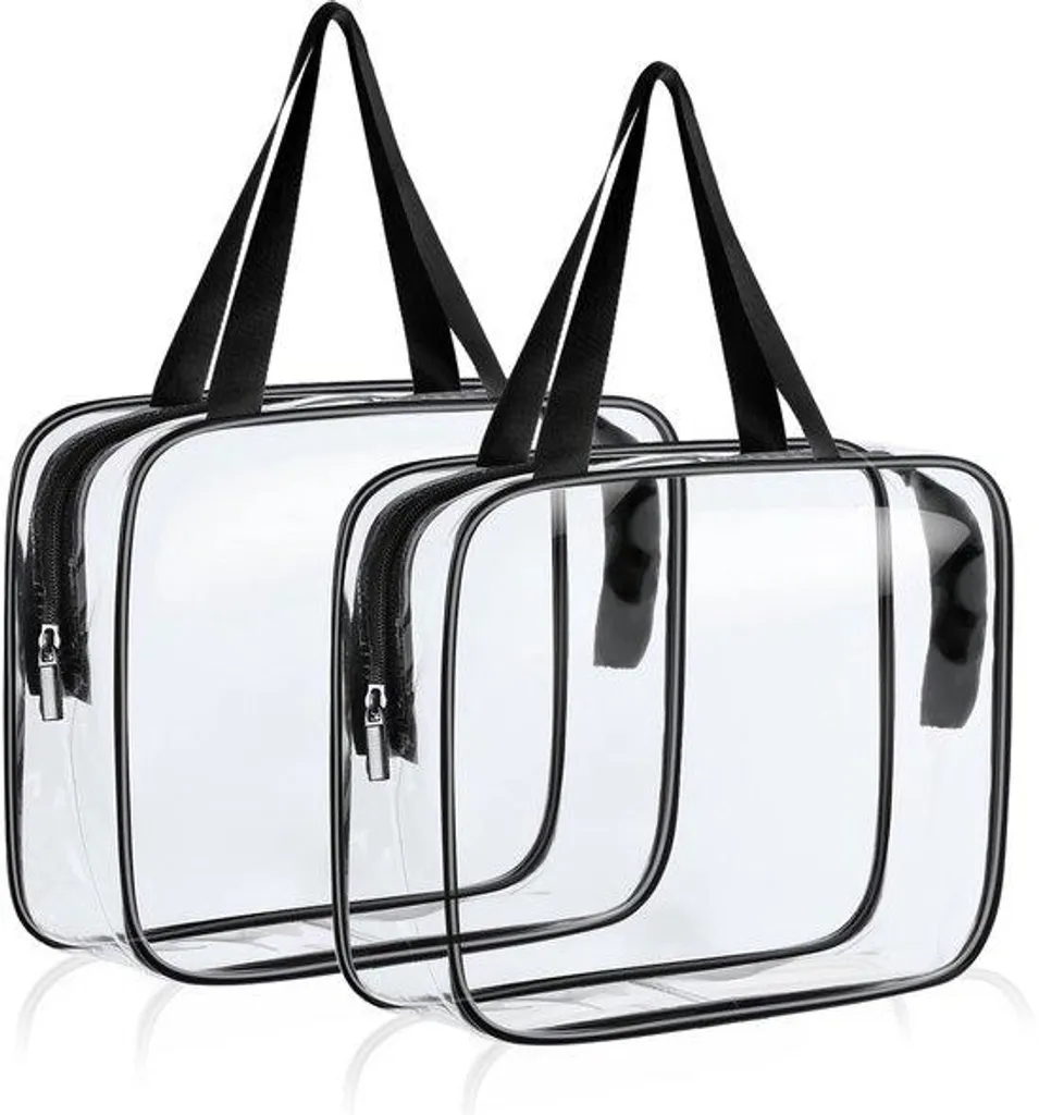 Trousse de toilette TSA transparente lot de 2 avec zip solide en PVC