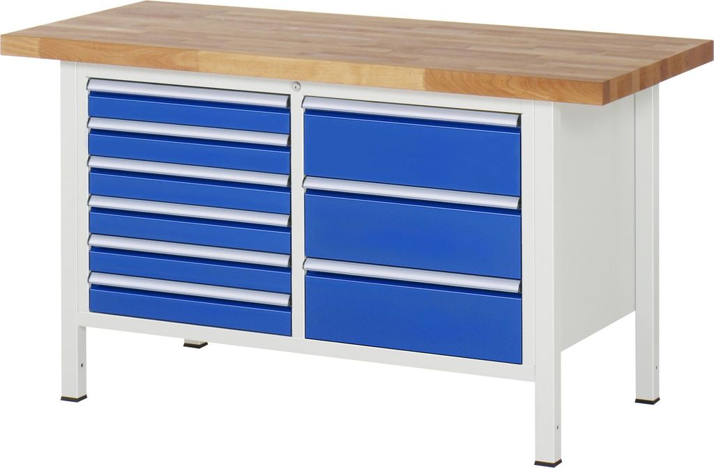 Rau Werkbank höhenverstellbar 8479A2, B1500xT700xH840-1040mm, 8x Schublade-TA