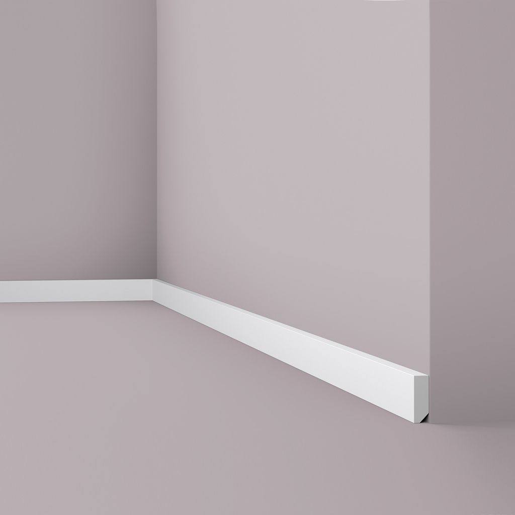 NOËL & MARQUET Lackierte Sockelleiste FT1F WALLSTYL 38 x 13 x 2000 mm Polystyrol Weiß Fußleiste Fußbodenleiste Hochwertig