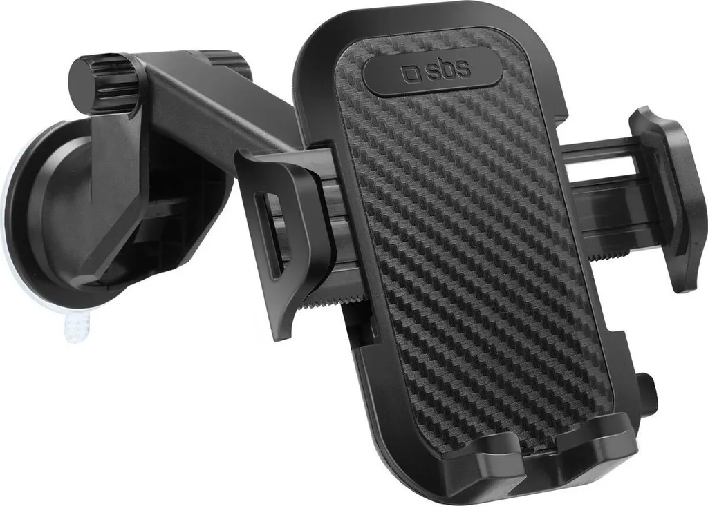 SBS TEHWSUPWIND Supporto Auto Telescopico con Ventosa - Smartphone Nero