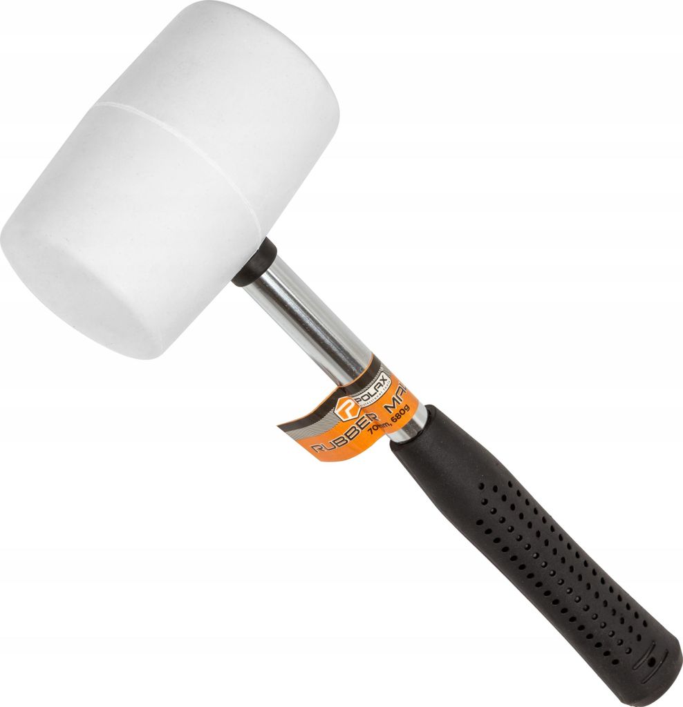 Gummihammer Polax 680 g – Metallgriff, weißer 70 mm Kopf, ideal für Handwerker, Werkstatt und Montagearbeiten