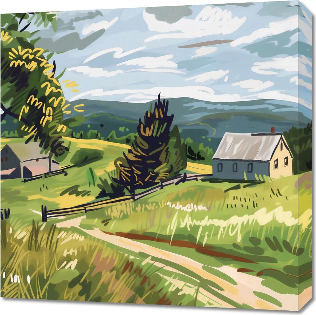 Bild 60x60cm Üppiges Dorf