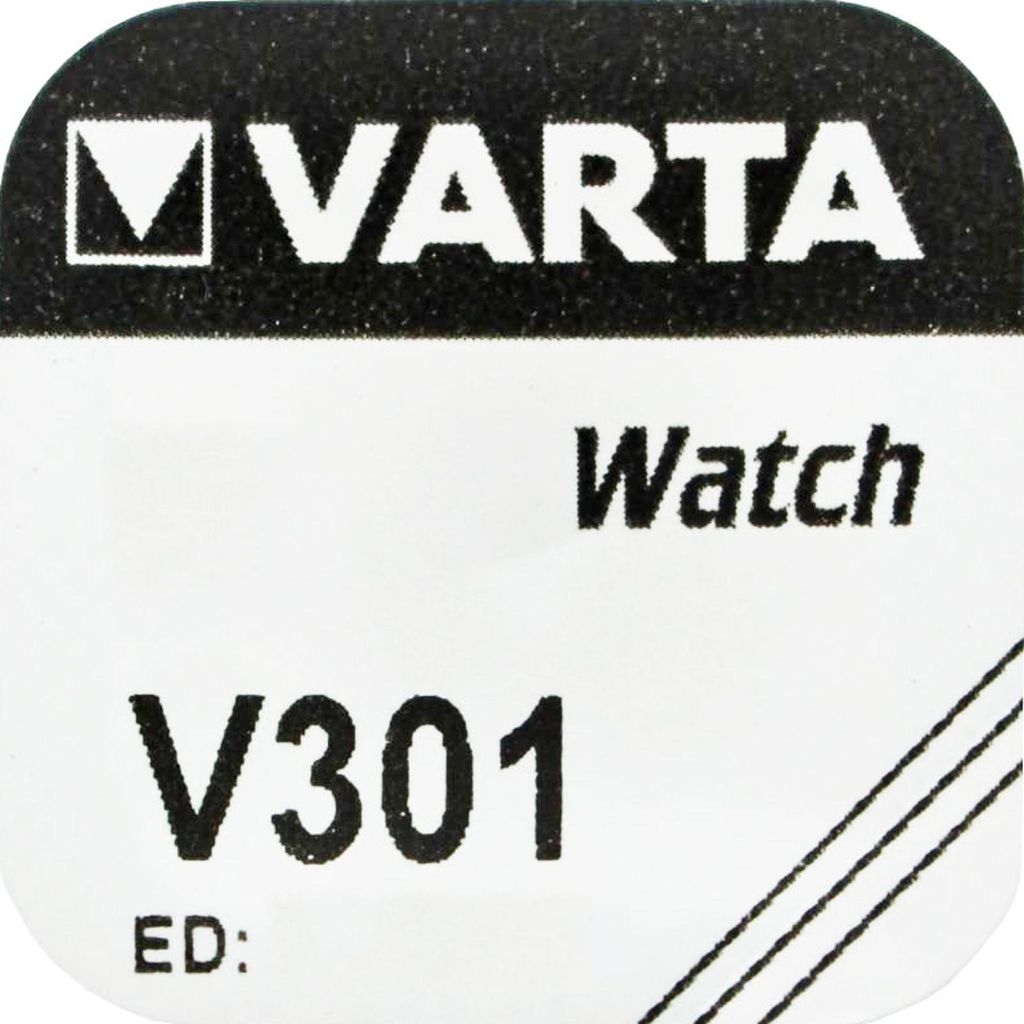 A close-up view of a VARTA watch battery label.