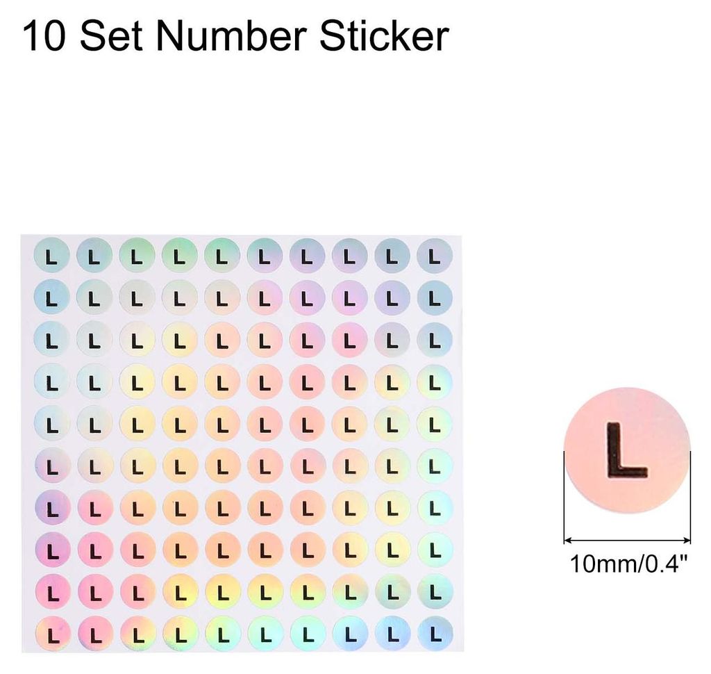 Gro?buchstaben Aufkleber Alphabet L Rund Selbstklebende Buchstaben Etiketten fš¹r Inventar Lagerung Organisieren 10 Blatt