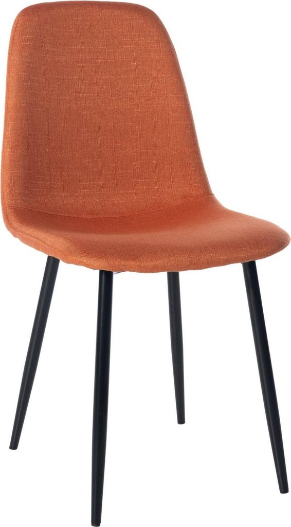 Esszimmerstuhl – Esszimmerstuhl – bequeme Polsterung und Pflege – freundliches Design | Farbe: Orange | Material: Staub