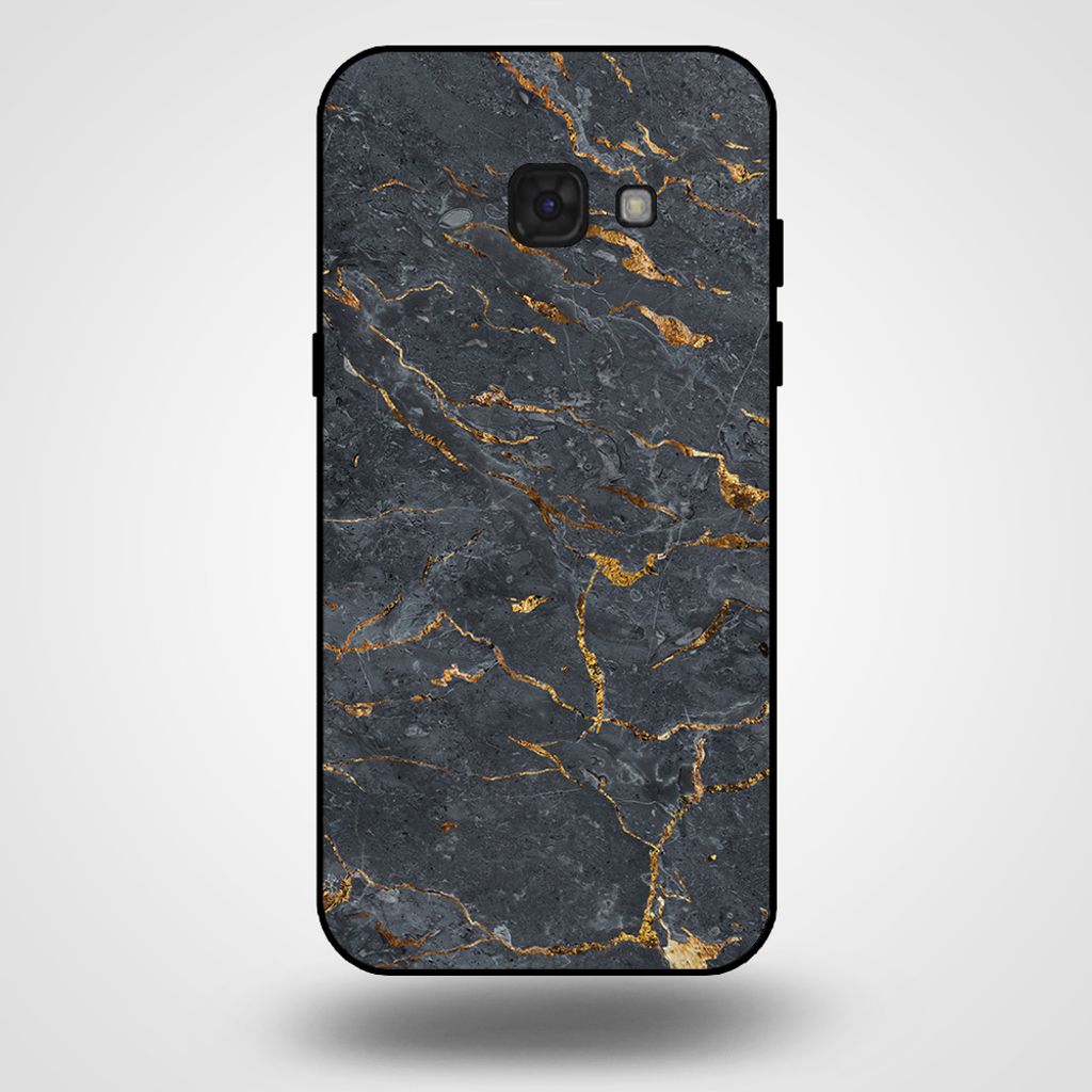 Smartphonica Handytasche für Samsung Galaxy A5 2017 mit Marmordruck - TPU Rückseite Hülle Marmor Design - Gold Grau