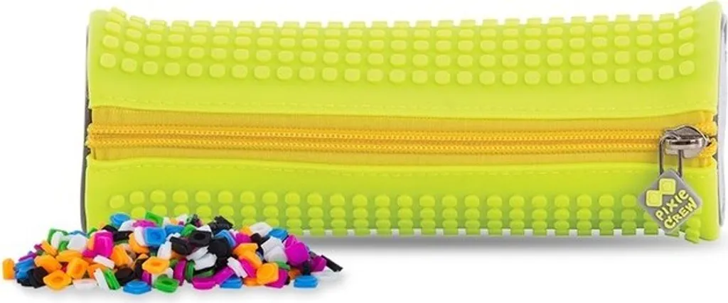 OFFERTA Astuccio PIXIE CREW Rotondo - Giallo Neon/Grigio + Pixel - 4