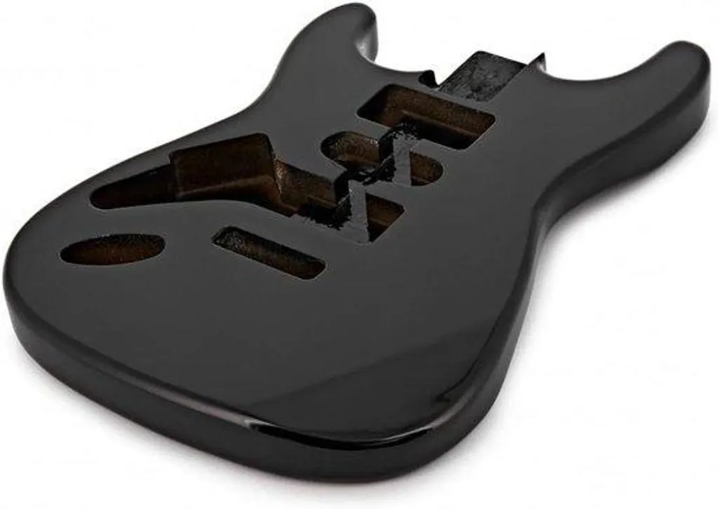Kit guitare électrique Musikbau en tilleul noir pour débuter la lutherie